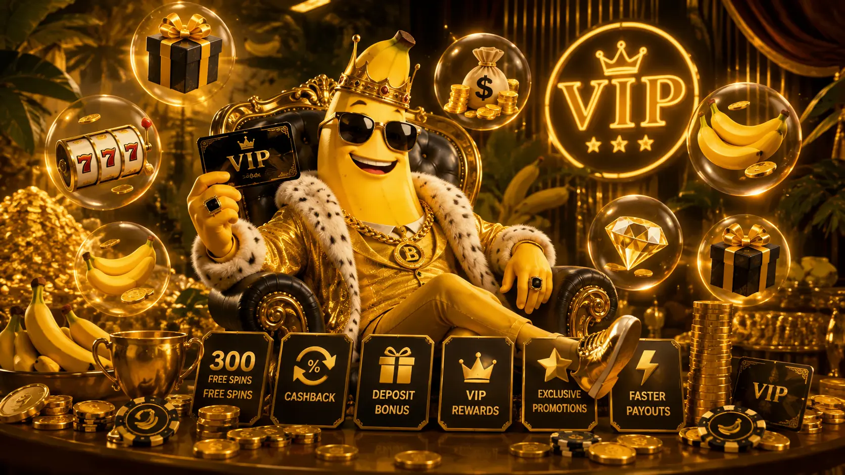 Bananzia VIP programme — five levels from Bronze to Diamond